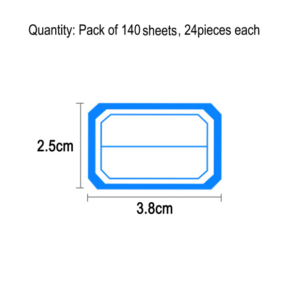140 ark, - Etiketter för mappar, vattentäta etiketter med namn för kontor - Röd/Blå