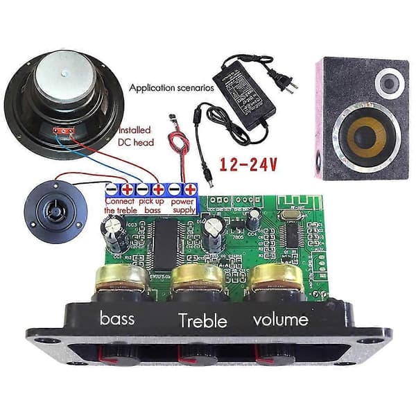 30w Bluetooth-äänitehovahvistinlevy DC-naaraskaapelilla + USB-kaapelilla Bluetooth 5.0 Mono Subwoof