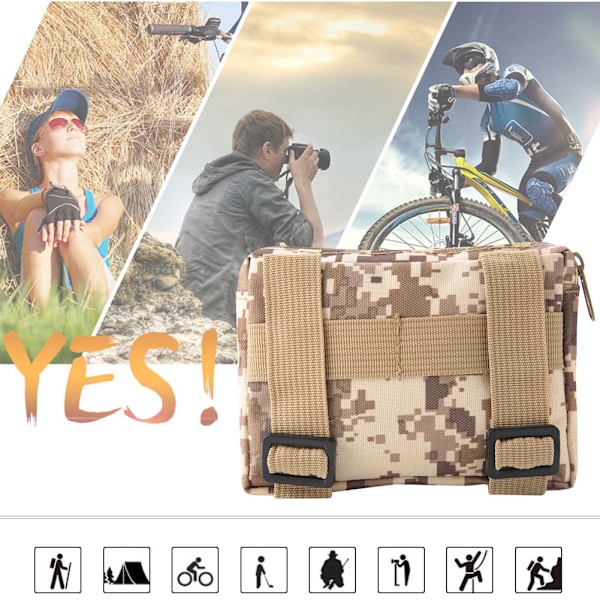 Utomhus Nylon Vattentät Camping Hängande Midjeväska Portabel Ficka Tillbehör (Desert Digital)