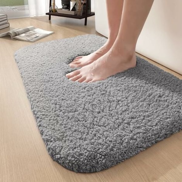 Halkskyddande badrumsmatta, badrumsmatta, maskintvättbar golvmatta med mjuk mikrofiber