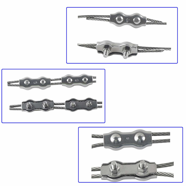 M2 Duplex Clips Kabelband 304 Rostfritt Stål Duplex Linjeklämmor