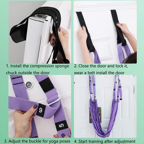 Stretch Yoga Strap - Polyester Cotton Yoga Strap - Inversion Stretch