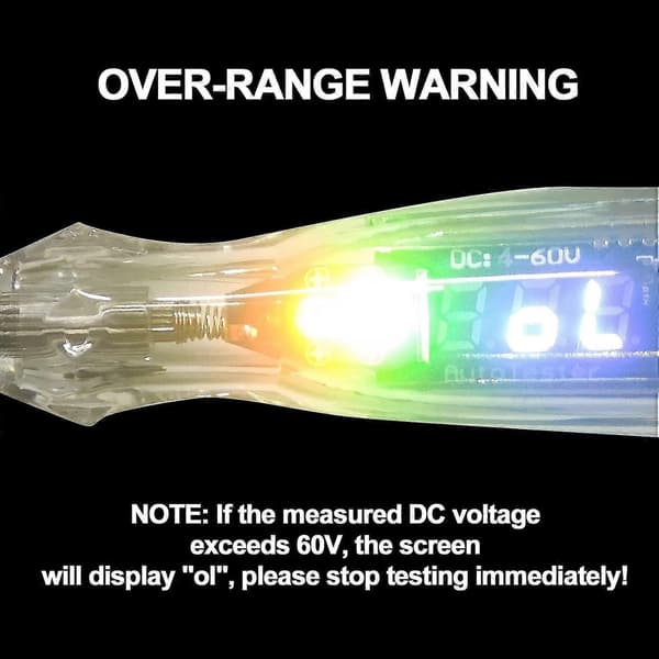 Bil Buzzer Test Lys 4-60v Dc Digital Led Kredsløbstester, Lampe Tester Med Voltmeter, Automatisk Vo