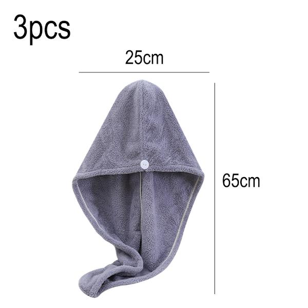 3-pack mikrofiberhårhandduk, absorberande, snabbtorkande hår