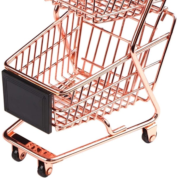 Mini Metal Shopping Cart Supermarket Handcart Trolley, Table Off
