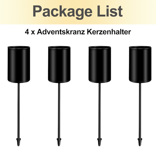 4 kpl pitkän varren kynttilänjalkaa - musta