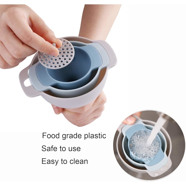 Plasttratt, köksredskapstillbehör, set med tre olika storlekar för överföring av vätskor, smal pip, diskmaskinsäker tratt, hopfällbar