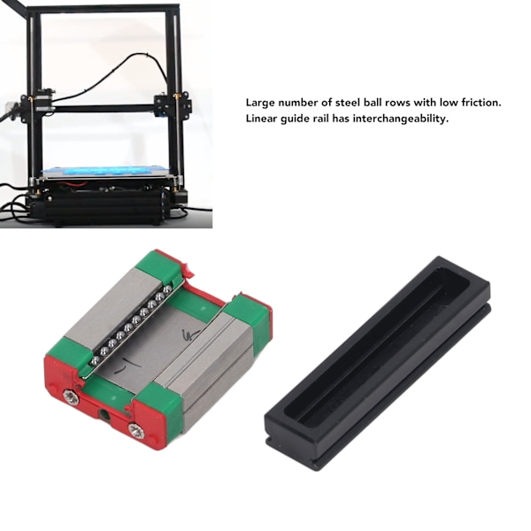 Vognblokk Lineær Bevegelsesguide Skinne Glidelagerblokk MGN12C for 3D-skriver
