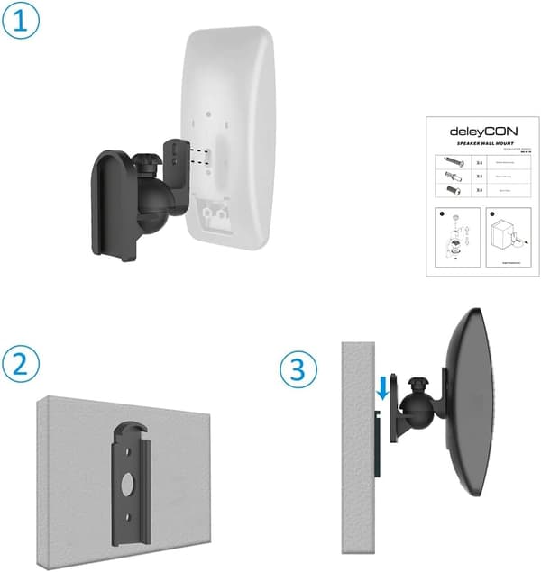 2X Universellt Högtalarväggfäste Box Fixering Rotation + Tilt Resi