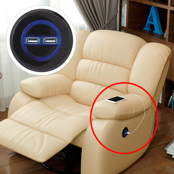 Elektrisk Recliner Stol Sofa Udskiftningsknap Løft Stol Håndbetjening Håndsæt med Dobbelt USB
