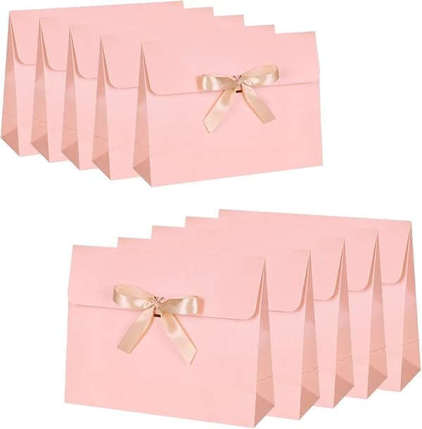 10-pack presentaskar i papper med fluga, bröllopspresentförpackning
