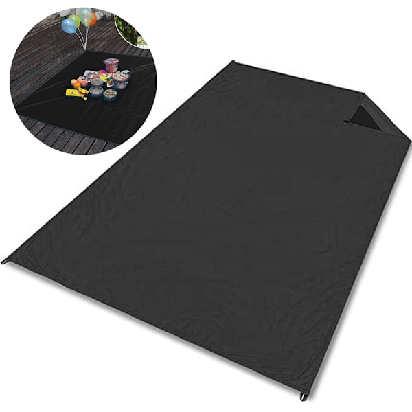 Utendørs piknikteppe, fuktsikkert og sandsikkert, 110*150CM, svart