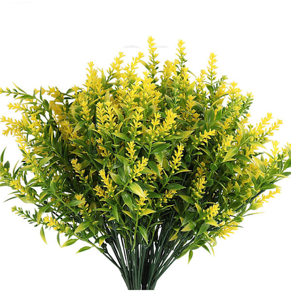 8 Bundter Kunstige Lavendelblomsterplanter UV-Resistente Faux