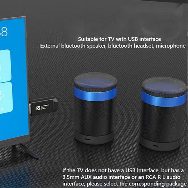Usb Bluetooth 5.2 Audio Transmitter, skiftbar Aptx Adptive, understøtter 1 til 2, driverfri, med 3.5mm A