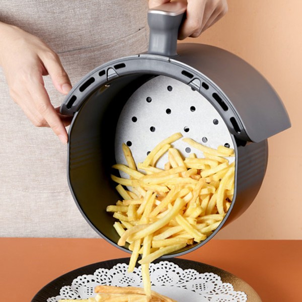 100 stk. Dumpling Papir Damppapir 15 cm Dampkurv Med Huller, Papir Til Luftfriturekogning, Bagning