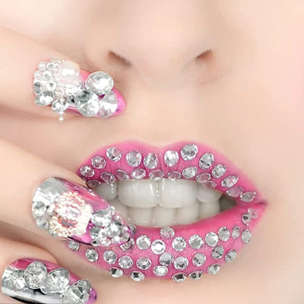 Flade Rhinestones til Neglekunst