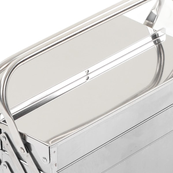 Cantilever Værktøjskasse Metal Foldbar Bærbar Autovedligeholdelse Opbevaring Organizer Rustfrit Stål 3 Lag 5 Bakker 460