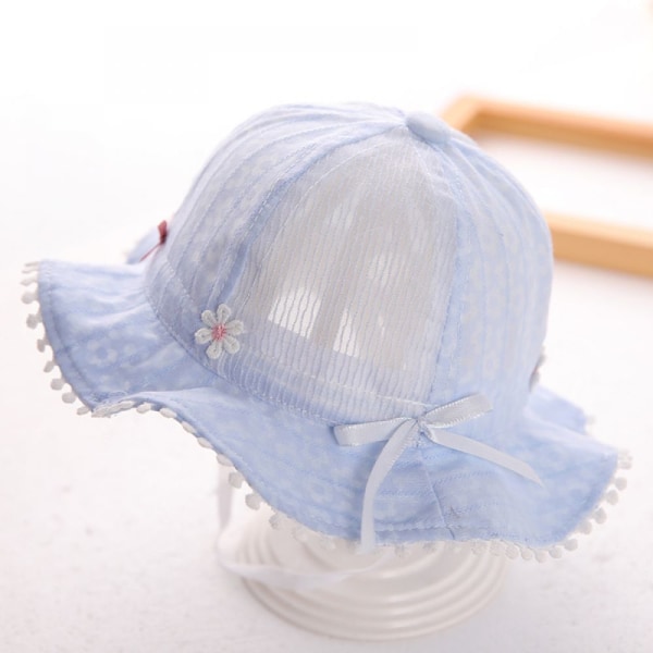 Bob solhatt baby fiskehatt med bred brem solhatt jenter justerbar bomullshatt UV-beskyttelse sommerhatt for barn