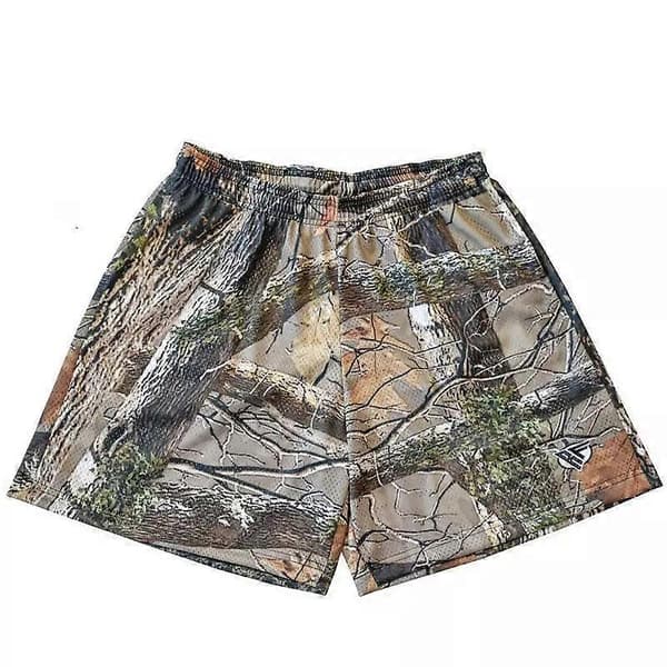 Camo-shorts för män, atletiska, snabbtorkande basketshorts i mesh med elastisk midja White m