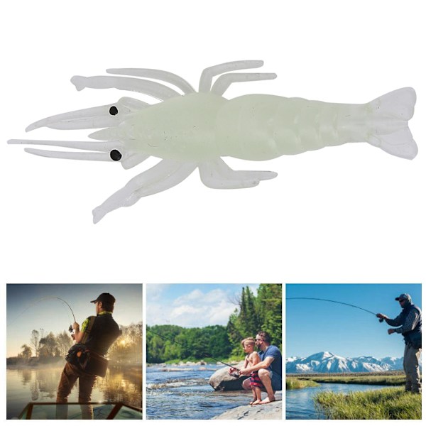 20 st Små Räkor Sötvatten Saltvatten Universellt Fiskebete (Självlysande)