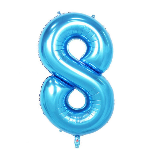 40 tommer tal 0-9 folie store helium balloner til bryllup fødselsdagsfest dekoration (blå 8)
