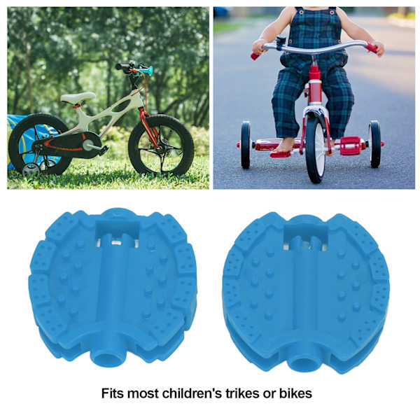 2 st barncykelpedaler i plast, barnvagnspedaler för barn, blå