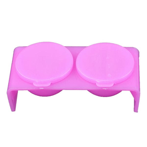 Dubbelkopp Plast Nail Art Cup Skål Blötläggningsfat med lock för blandning av akrylpulver Flytande Nail Art Manikyr Verktyg, Tvättborstekopp Pink