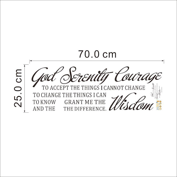 Grant ME The Serenity Prayer Raamatun Lainaus Vinyyli Seinätarra