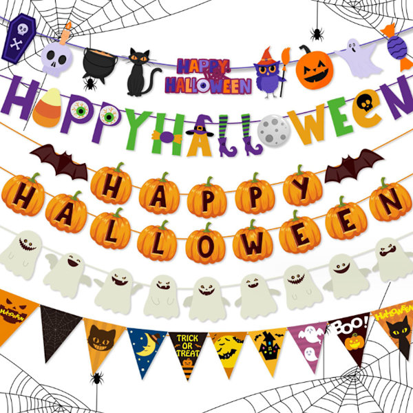2pcs Flagga med pumpa för halloween - Dekorationer för halloween
