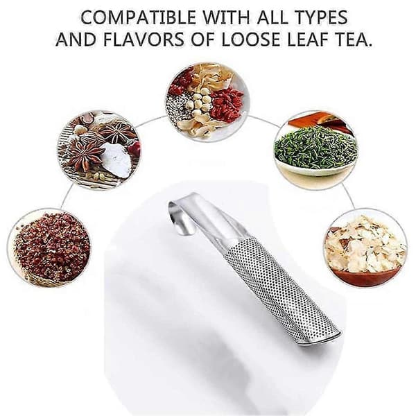 Tesi av rustfritt stål, te-diffuser te-infuser for løs te, kaffe, krydder, langhåndtaks T