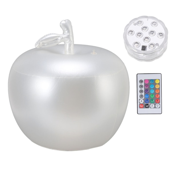 Oppustelig Apple LED Lysende Bold PVC LED Glødende Bolde 16 Farver Skiftende Fjernbetjening Lys til Udendørs Fest Dekoration