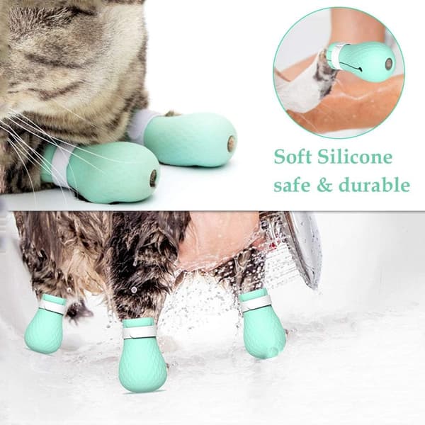 Anti-scratch silikon kattsko för pälsvård, hemmabad, s
