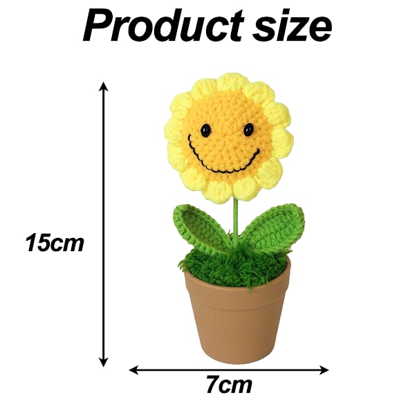 Hymyilevä Auringonkukka Kasvi Tekokukka Ruukussa Tekokasvit Pöydälle Kotiin Tekokukka Ruukussa Tekokasvit