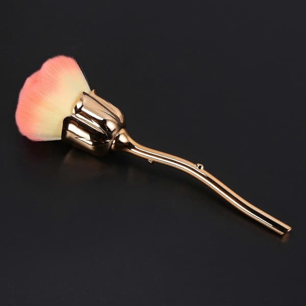 Nageldammborste Rosa Borste Nagelkonst Rengöringsborste Rougeborste (guld)