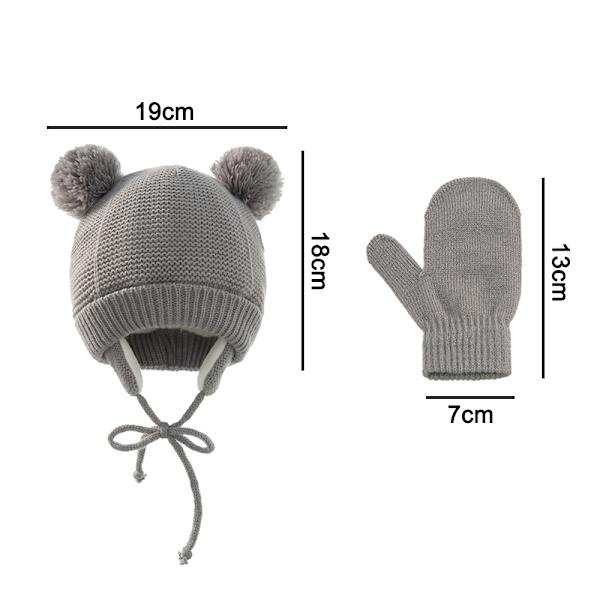1 set Baby Hat Cute Bear Toddler Earflap Beanie Warm för hösten