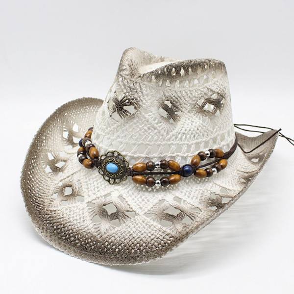 Cowboyhatt halmhatt herr sommarhatt westernhatt UV-skydd solhatt Panamahatt