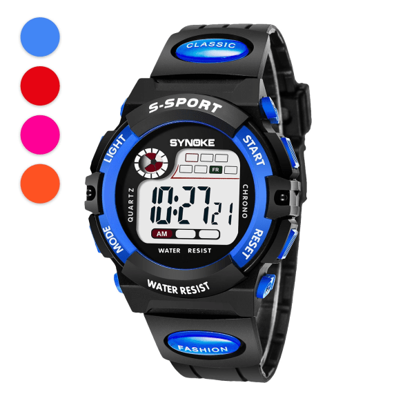 Børne Sportsure 30M Vandafvisende Multifunktionsur LED Digital Dobbelt Action Elektroniske Ure Gave til Drenge Piger