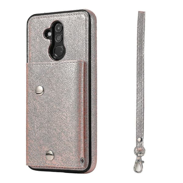 Handgjort PU-läderfodral för Huawei Mate 20 Lite med kortfack, plånboksfunktion, ställfunktion, fallskydd