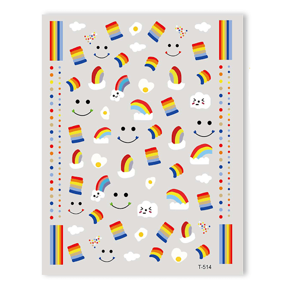 Regnbågsnagelstickers, Graffiti Fun Nail Decals 3D