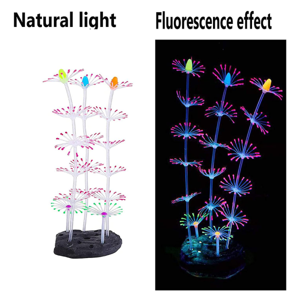 4 stk Glødende Maneter Ornament Dekorasjon for Akvarium Fisk Ta
