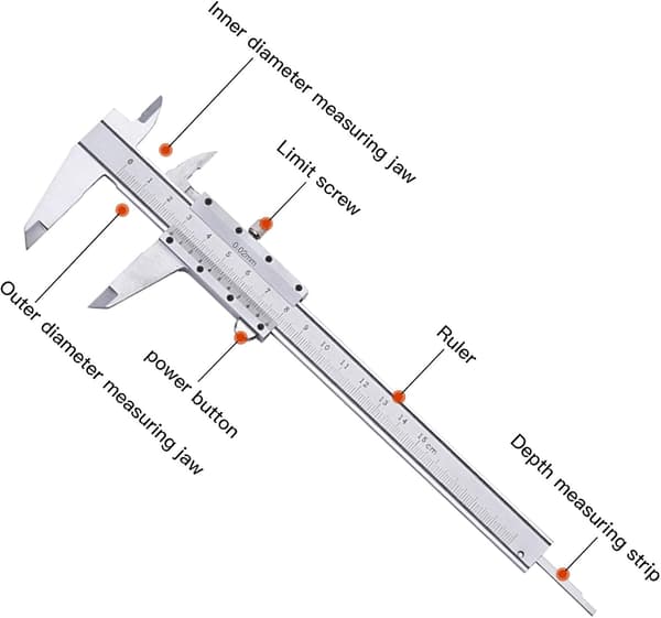 Skyvel caliper, diametermåler, profesjonell digital, stål vernier