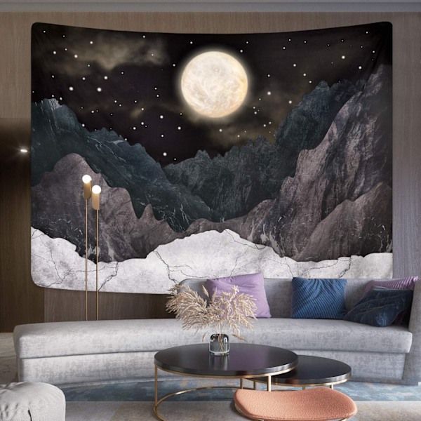 Gobeläng Måne Stjärnor Gobelänger Natt Stjärnhimmel Gobeläng Natur