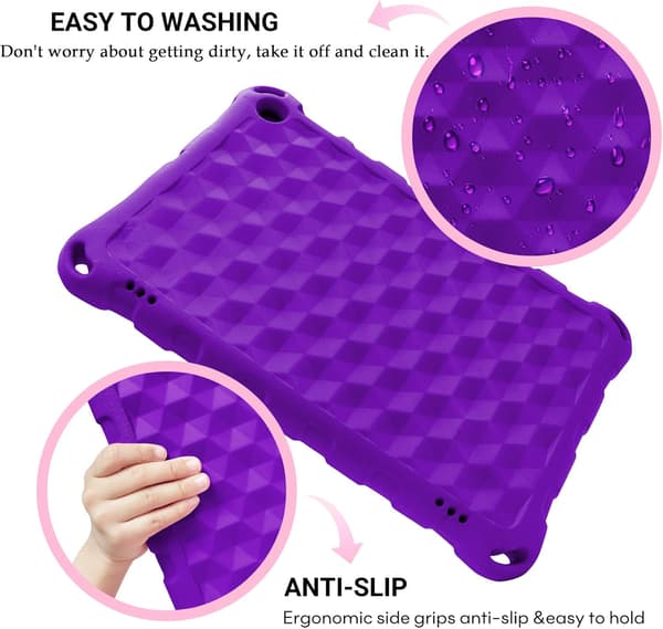 2019 Ny Fire 7 Tablet Fodral, (Kompatibel med 5:e generationen, 2015 års modell/7:e generationen, 2017 års modell/9:e generationen, 2019 års modell), Lättvikt B-purple