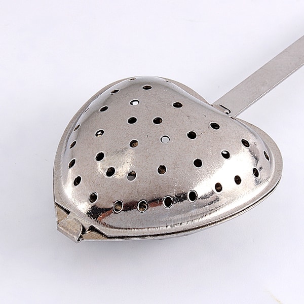 Hjärtformad tesilsked, rostfritt stål för lösa teblad, ny design säkerställer enkel användning och rengöring, hållbar metall av 304-kvalitet säkerställer