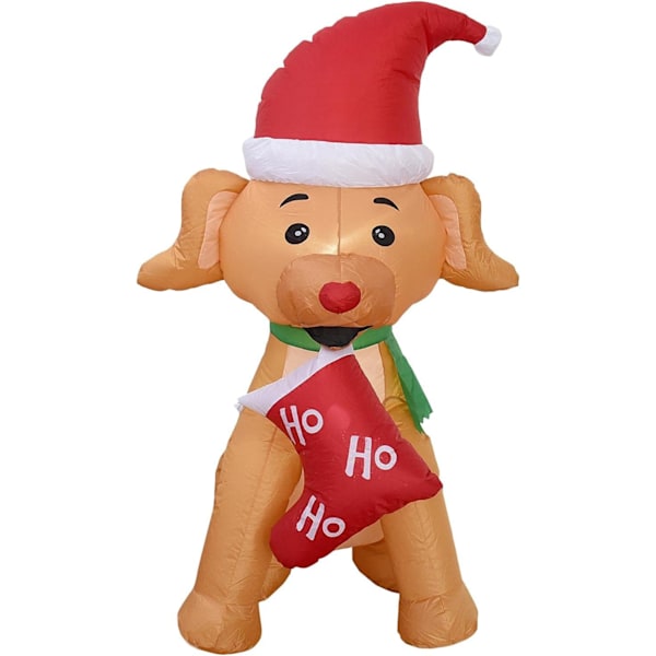 Härlig Hund Med Julhatt, Utomhus- och Inomhusdekoration, Lämplig För Jul- och Nyårsdekoration