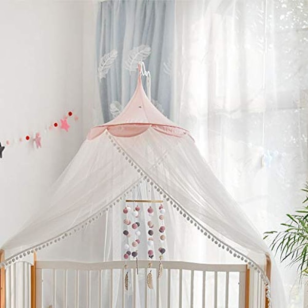 Bärbar babymobil, Färgglada filtkulor, Handgjord modern spjälsängsmobil med syntetisk ull, Förbättrar visuell utveckling & hand-öga-koordination,