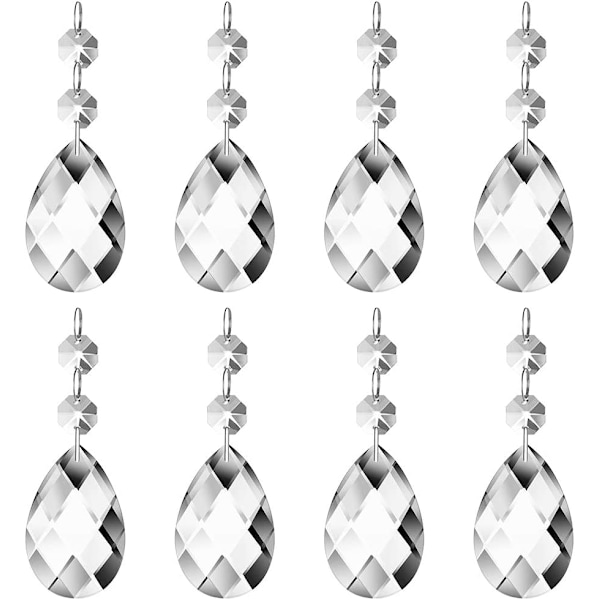 (24 stykker) 38mm Tåre Krystall Henger Krystallglass Kronelys