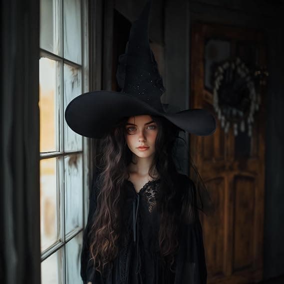 Halloween COS Trollkarl/Häxhatt, Maskeradbal och Rollspelsfester, Spetshäxhatt