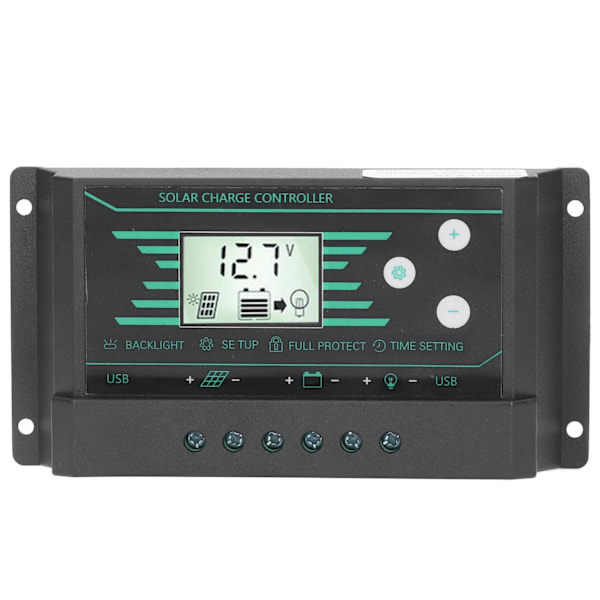 Aurinkopaneelien säädin latausohjain PWM Dual USB LCD-näyttö 30A 12V/24V Lampz30:lle