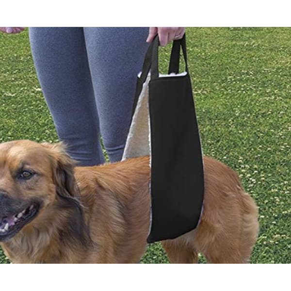 Justerbar hundesele (sort) egnet til svage bagben, støtte